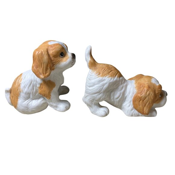 HOMCO Spaniel Puppies 3 INCH Porcelain Dog Figurines # 1407 Set of 2 - Picture 8 of 12